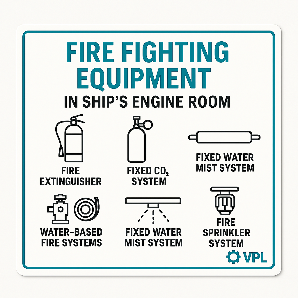 Firefighting Equipment in the Ship’s Engine Room